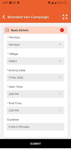 Campaign activity form
