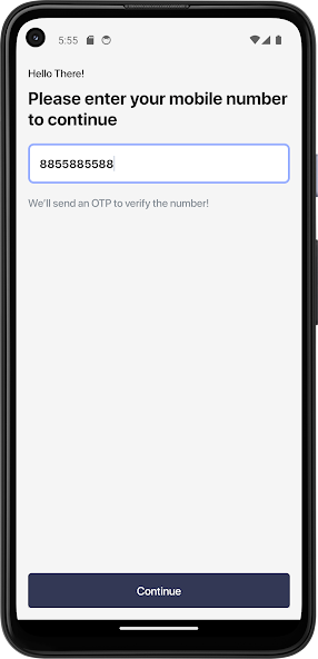 Mobile number entry